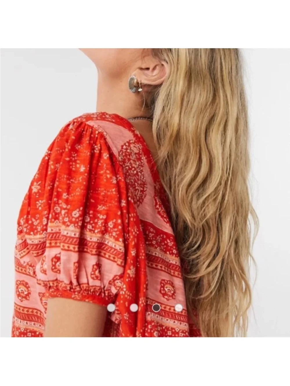 Free People paisley print red top